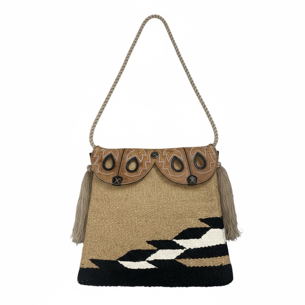 Twisted X Repurposed Shoulder Bag Rope Strap Southwestern Western Hemp Boot Flap